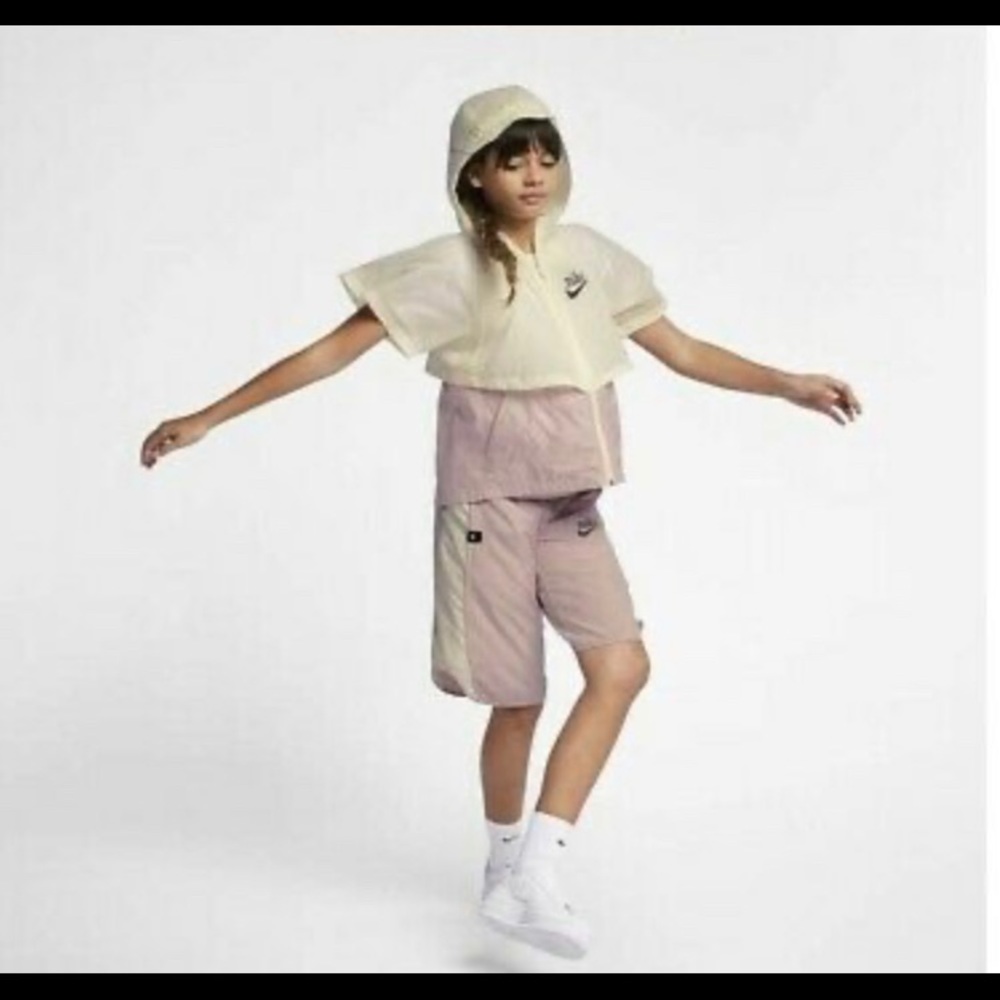 Nike Girls Translucent Ivory/Plum Pastel Windbreaker, L - Picture 3 of 7